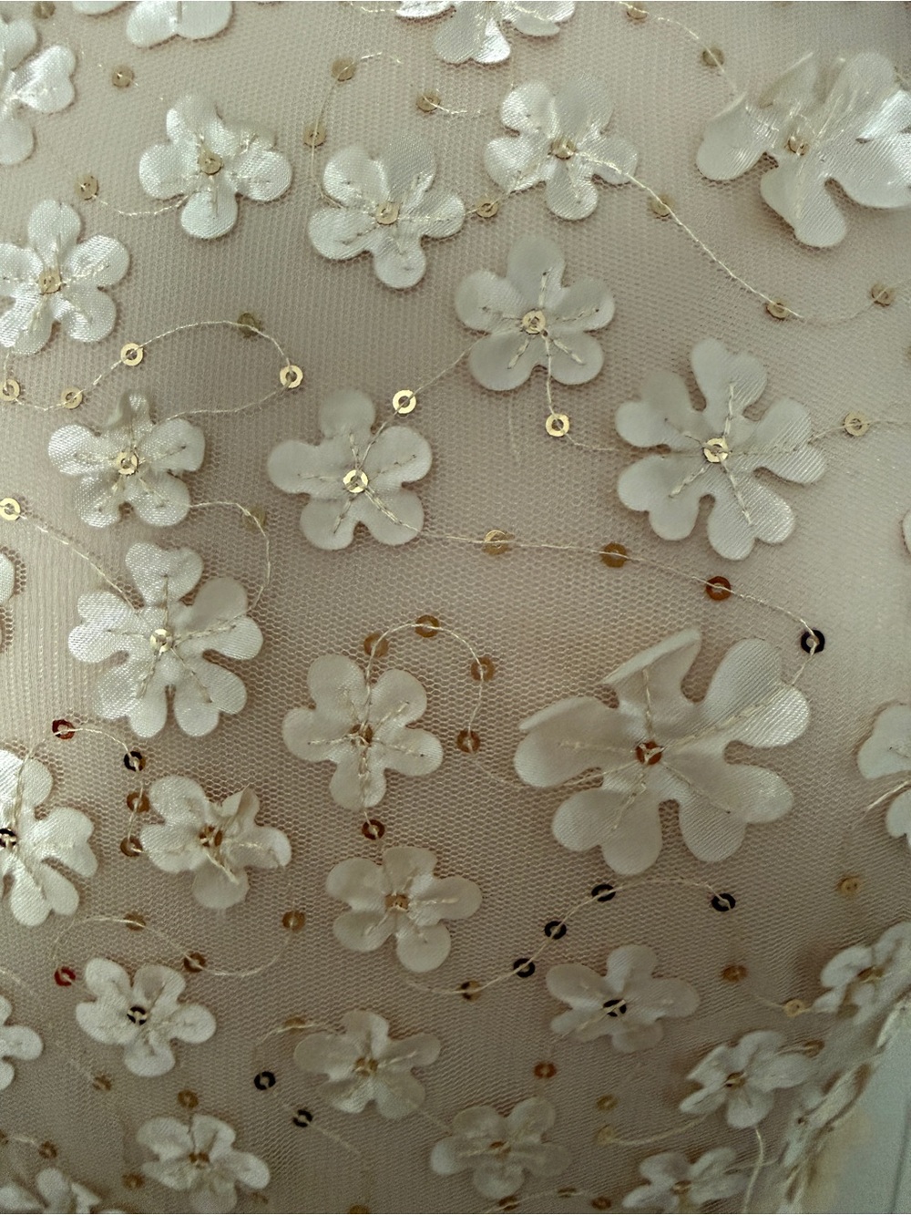 Tahari Champagne/Blush Pink Floral Embellished Formal Dress Size 4 - Picture 5 of 6